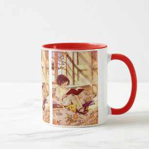 Livros ilustrados na caneca dos professores de