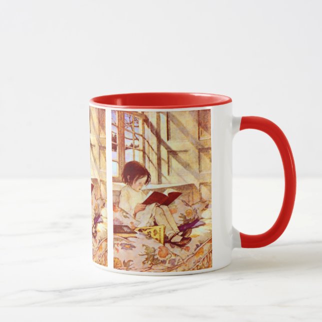 Livros ilustrados na caneca dos professores de (Direita)