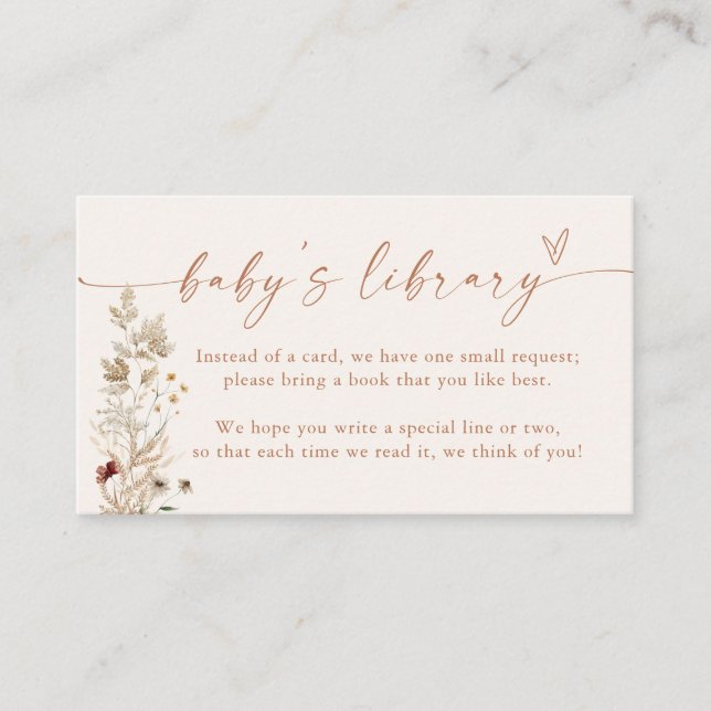 Livros Minimalistas para Cartão de Bebê | Solicita (Frente)