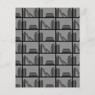 Livros na prateleira. Cinzas e preto