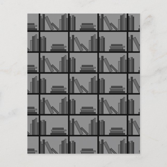 Livros na Shelf. Cinza e preto. (Frente)