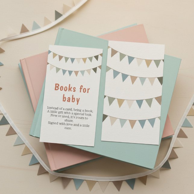 Livros neutros para o cartão de inserção de bebês (Neutral bunting books for baby insert card)