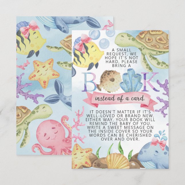 Livros para Bebê Debaixo do Mar Cartão de Pedido I (Frente/Verso)