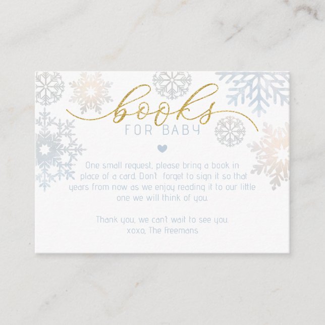 Livros para Cartão de Bebê - Chá Azul de inverno (Frente)