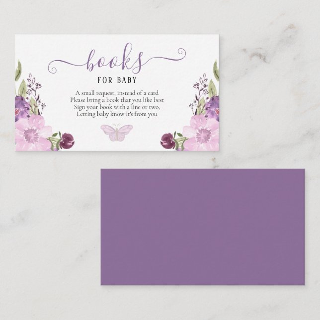 Livros para Cartão de Solicitação de Bebê | Menina (Frente/Verso)