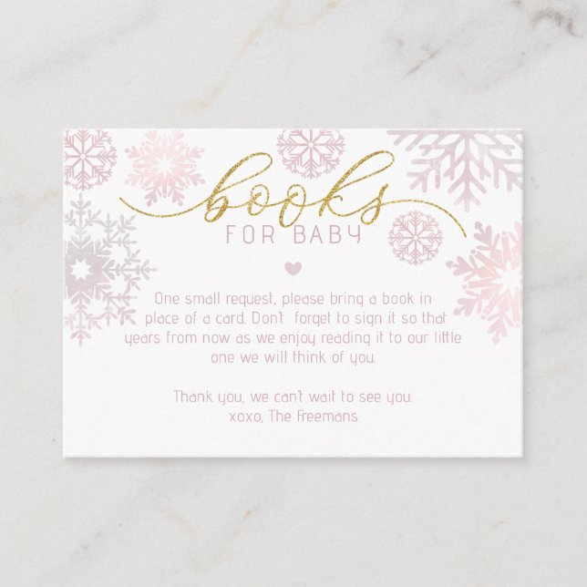 Livros para Inserção do Chá de inverno para Bebê | (Frente)