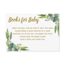 Livros para o cartão de inserção do Baby Shower Gr