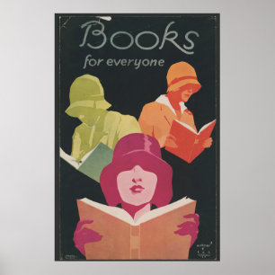 Livros Para Todos Poster vintage 1920