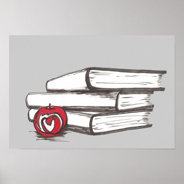 Livros + Poster Apple | Personalizável (Frente)