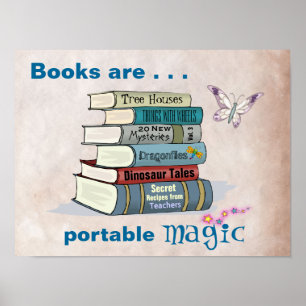 Livros são Poster de Magia Portátil