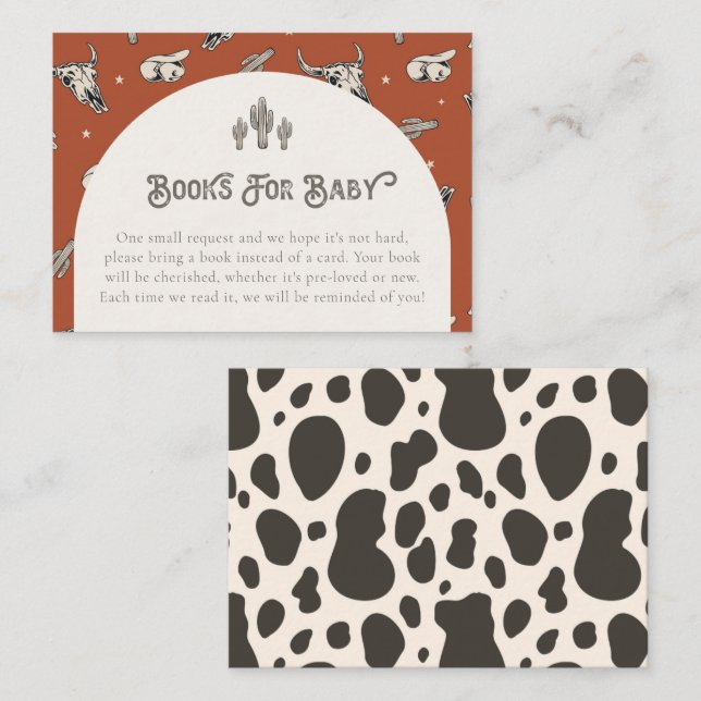 Livros Selvagens Ocidentais Para Cartões De Bebê | (Frente/Verso)