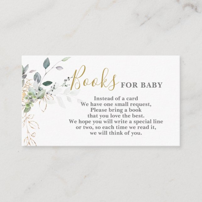 Livros simples de verde para cartão de bebê (Frente)