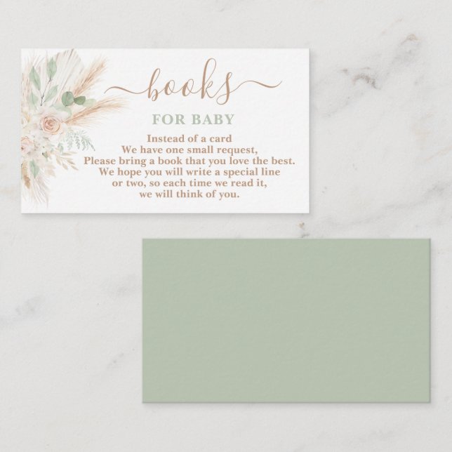 Livros tropicais verdes de sábio para cartão de be (Frente/Verso)