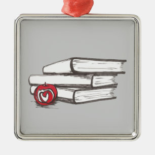 Livros + Um ornamento   de Apple   customizável