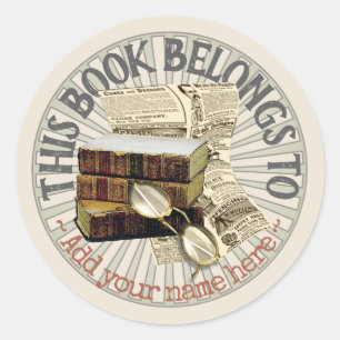 Livros velhos & etiqueta do Bookplate dos
