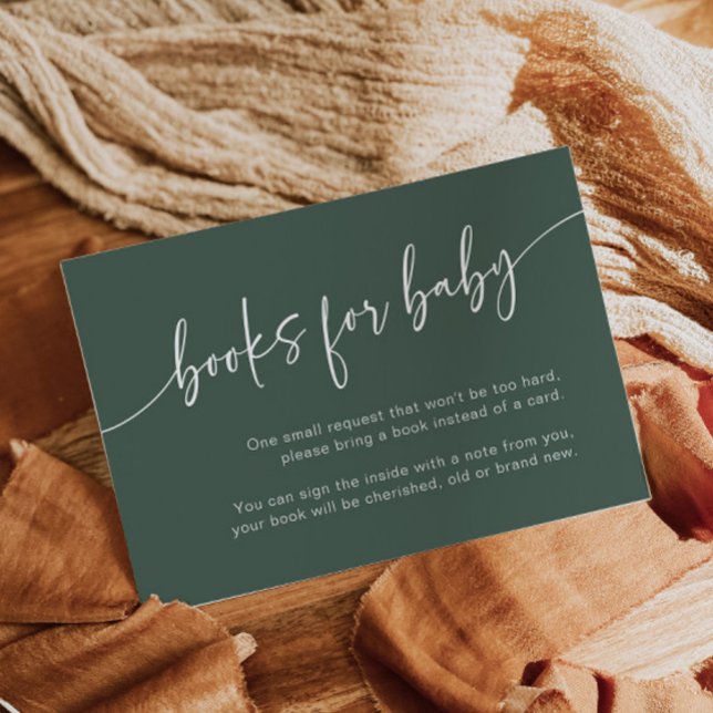 Livros Verdes Sage para Bebê Inserir Cartão Modern (Criador carregado)