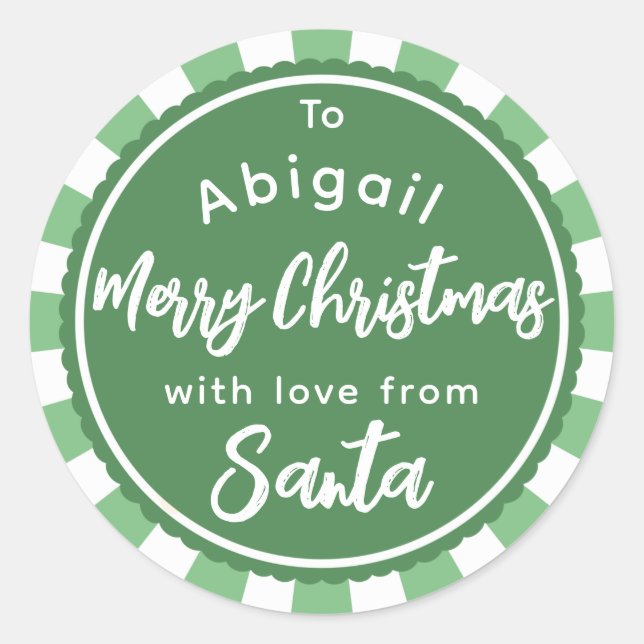 Lixado verde do adesivo de presentes de Papais noe (Frente)
