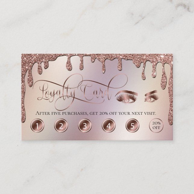 Lixiviando Dourado Cartão de Fidelidade Makeup bel (Frente)