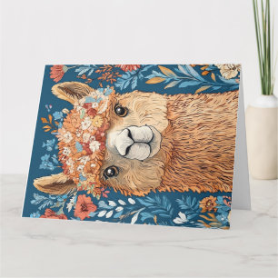 Llama Alpaca Aniversário Qualquer Cartão De Saudaç