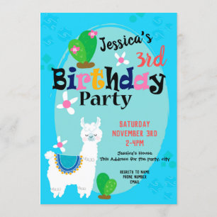 Llama Apenas Diga Convites de aniversário