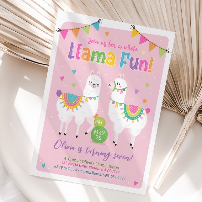 Llama Birthday Invitation, Llama Fiesta Convite (Llama Birthday Invitation)