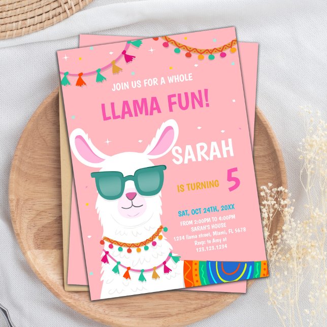 Llama Convite de Aniversário (Llama Birthday Invitations)