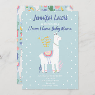 Llama Llama Baby Mama Convite para Chá de fraldas