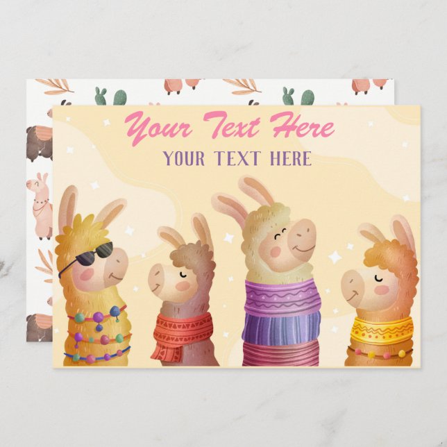 Llama Qualquer Convite Para Evento (Frente/Verso)