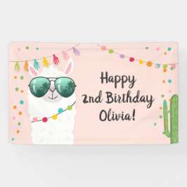 Llama Rama - Banner de Fundo da Festa de aniversár