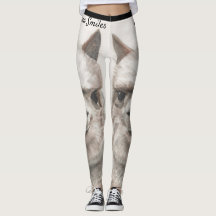 Llama sorri para as leggings originais de arte