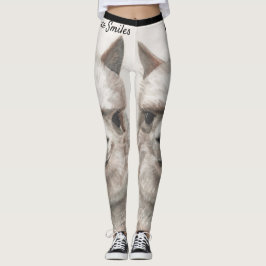 Llama sorri para as leggings originais de arte