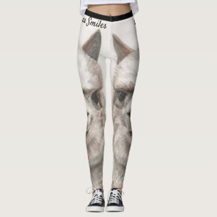Llama sorri para as leggings originais de arte