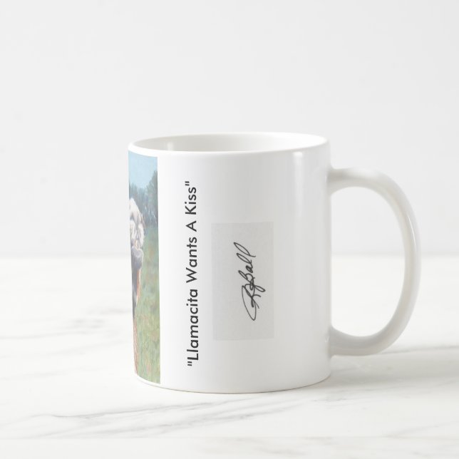"Llamacita quer caneca de café de um beijo" (Direita)