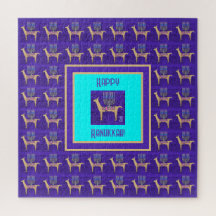 Llamas Caprichosas Feliz Hanukkah Quebra-Cabeça 20