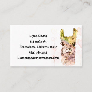 Lloyd llama Standard, Cartão de visita de 3,5" x 2