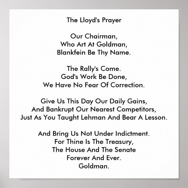 Lloyd's Prayer Poster (Frente)