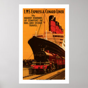 LMS Express e Cunard Liner Poster