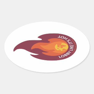 Lobby Como se estivesse quente - adesivo oval