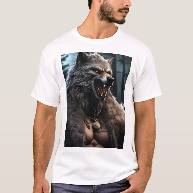 Lobisomem prateado: corpo do Design de Camiseta do (Frente)