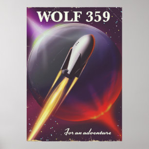 Lobo 359" para poster da viagem espacial de uma