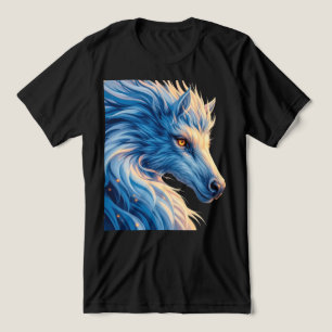 Lobo Azul Majestoso com Olhos Brilhantes - Arte Fa