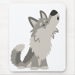 Lobo bonito Mousepad dos desenhos animados do urro