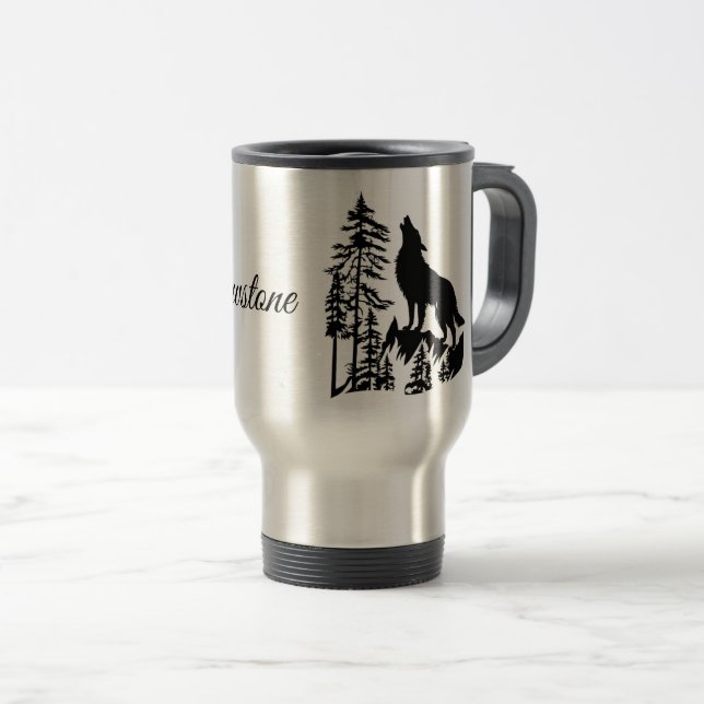 Lobo caneca de viagem-Yellowstone (Frente Esquerda)