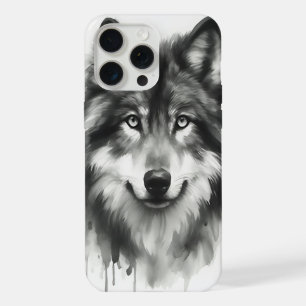 Lobo Cinzento Majestoso Aquarela de Vida Selvagem 