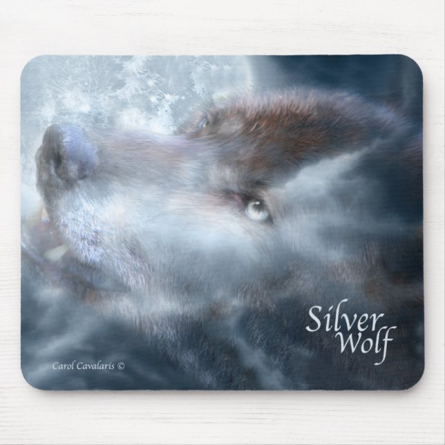 Lobo de prata Mousepad (Frente)