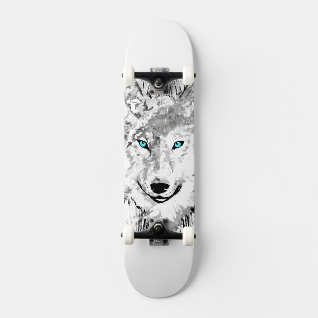 Lobo | Desenho do Lobo Cinza | Wolf Skateboard (Frente)