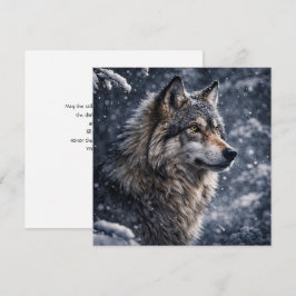 Lobo do Solstício de Inverno na Noite de Neve