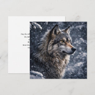 Lobo do Solstício de Inverno na Noite de Neve