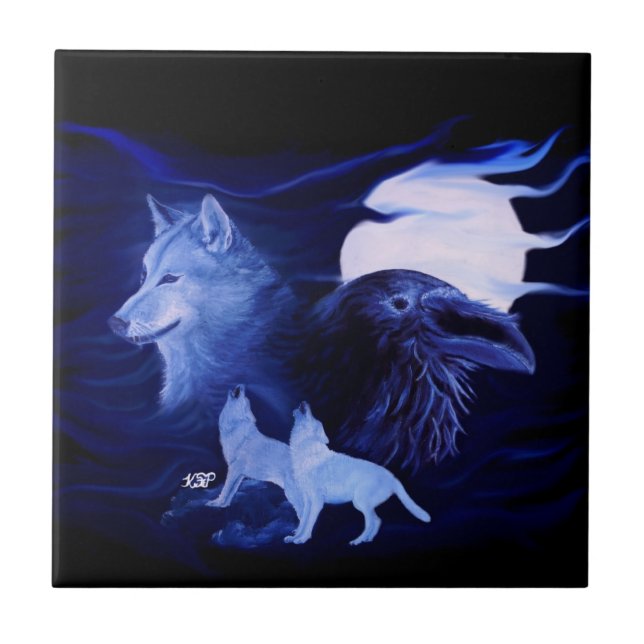 Lobo e Raven com lua de cheio (Frente)