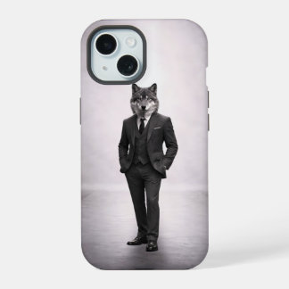 Lobo Elegante em Retrato de Terno Clássico